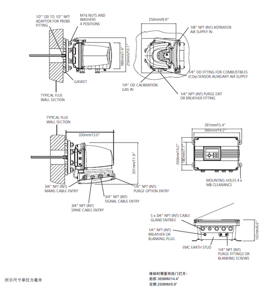 SERVOTOUGH Fluegas (2700) 燃燒氣體分析儀尺寸 SERVOTOUGH Fluegas (2700) 燃燒氣體分析儀尺寸